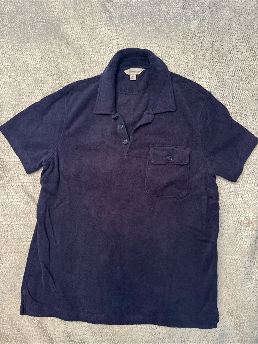 J. Crew Navy Blue Terrycloth Polo Shirt size medium